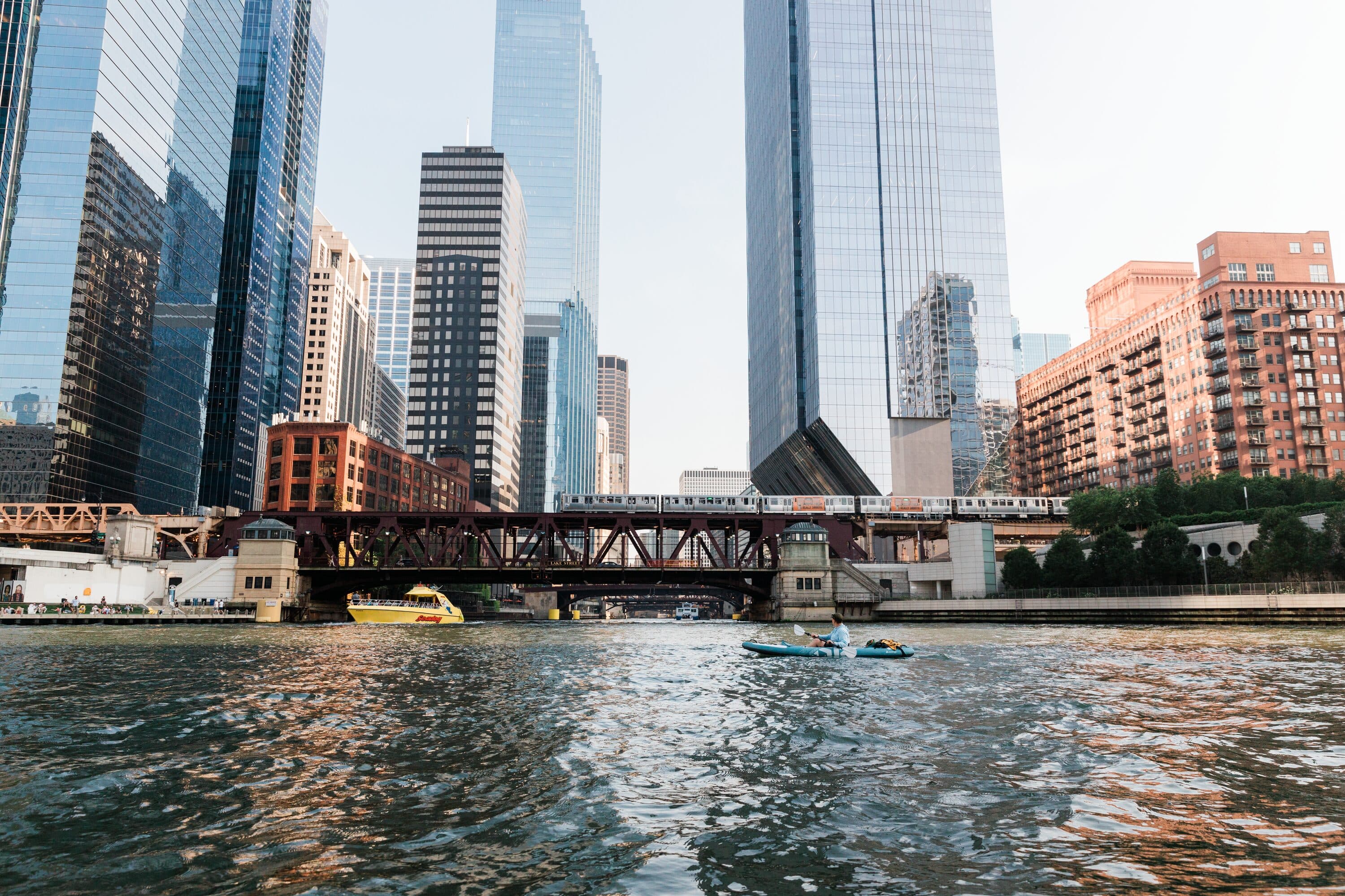 Chicago skyline from the river