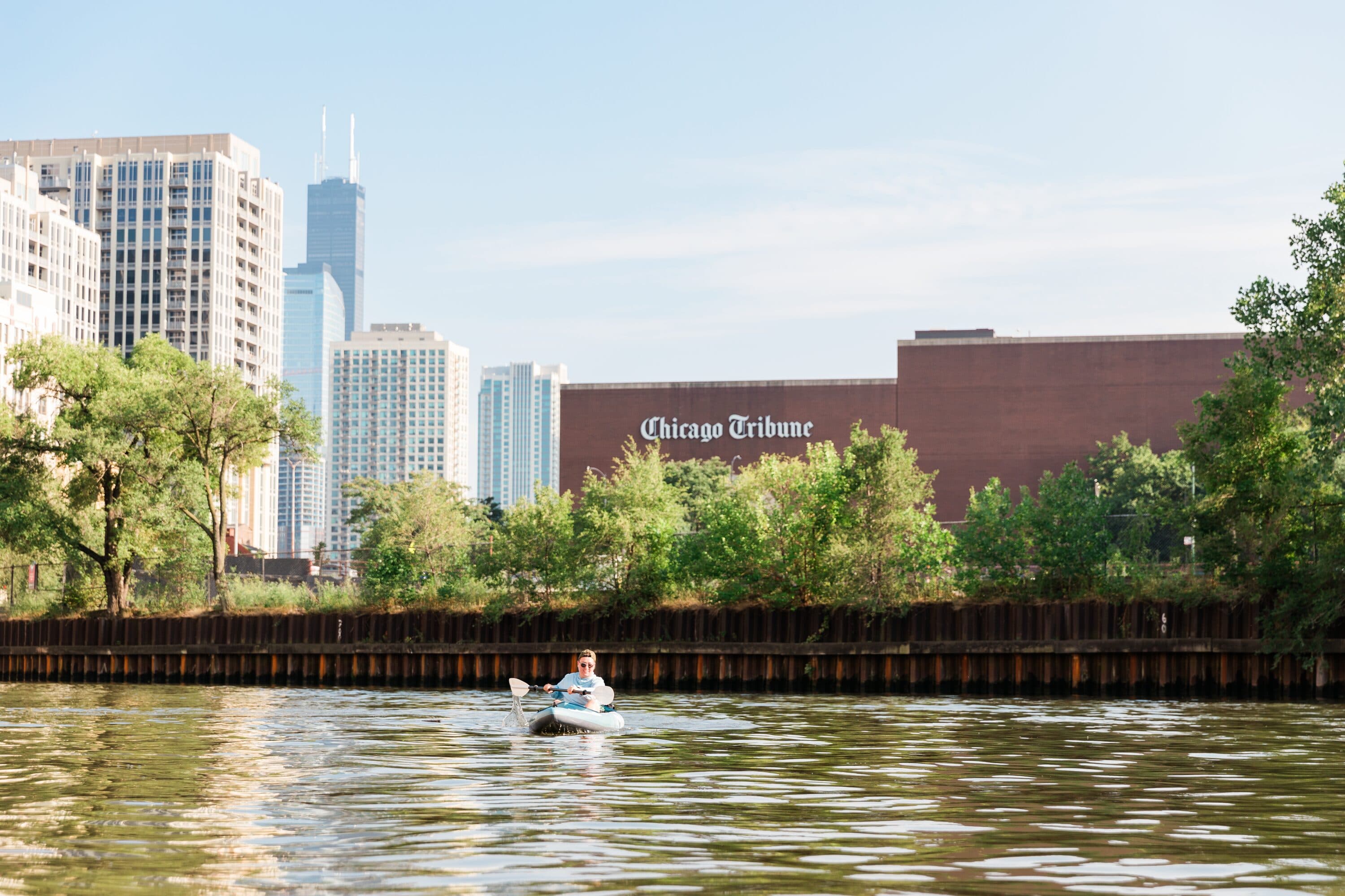 The Chicago Tribune printing plant from the river